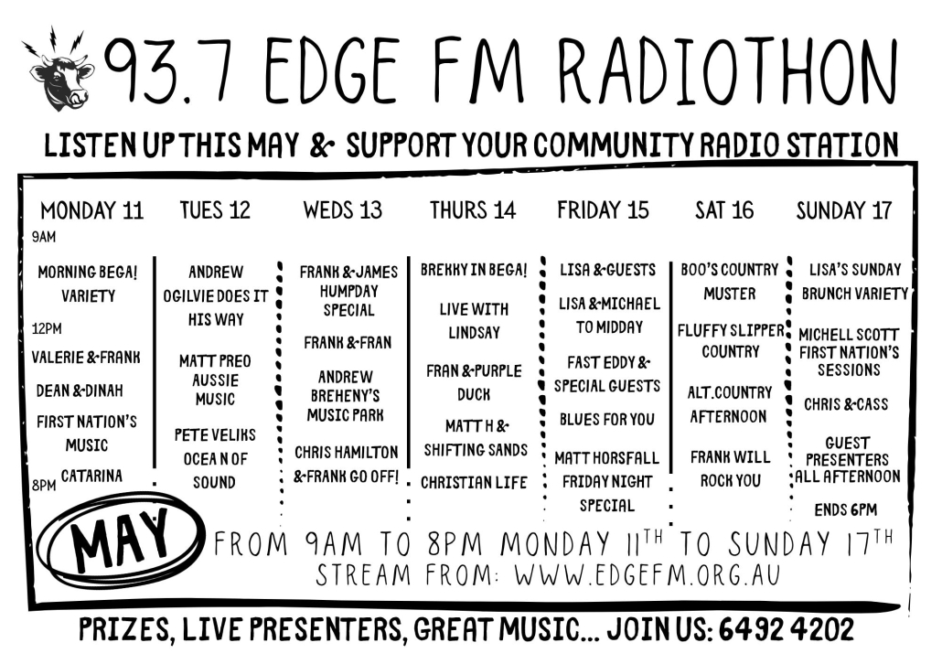 radiothon time table edge fm bega